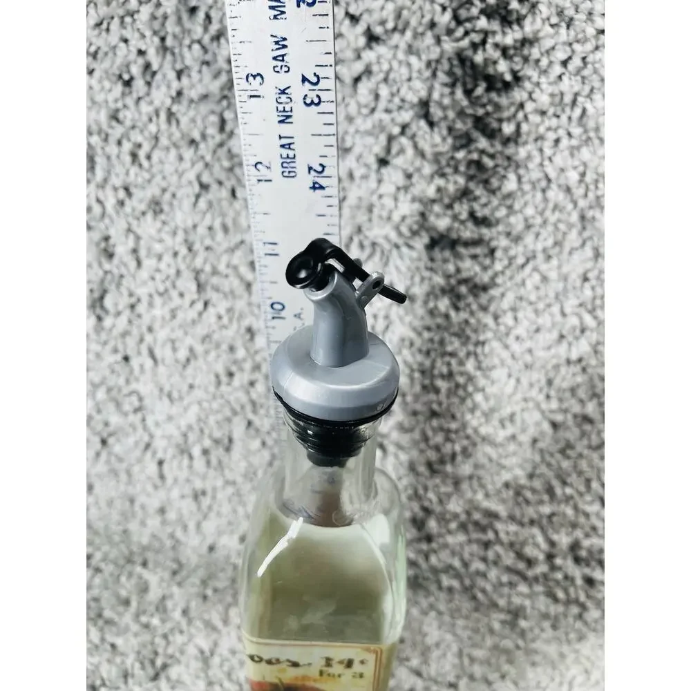 Glass Bottle Oil Vinegar Dispensers Cruets Lever Pourer Veggies Multicolor